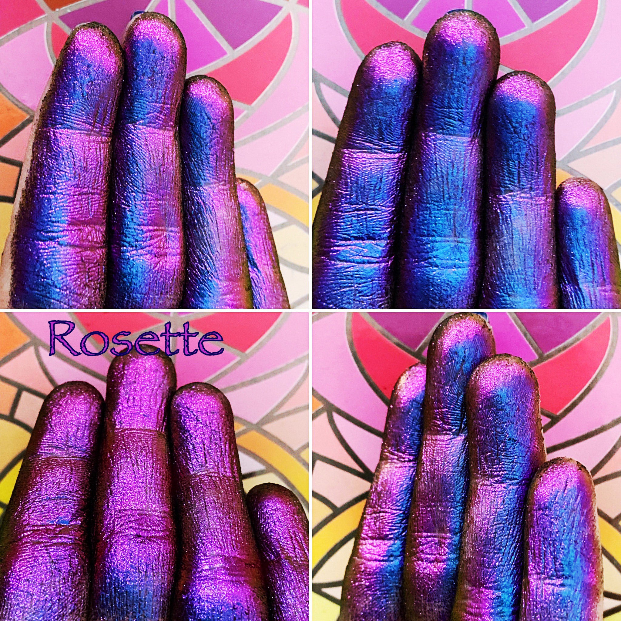 Rosette Multichrome Eyeshadow with Jewels - Long-Lasting Shimmer & Glitter for Day & Night Makeup Looks