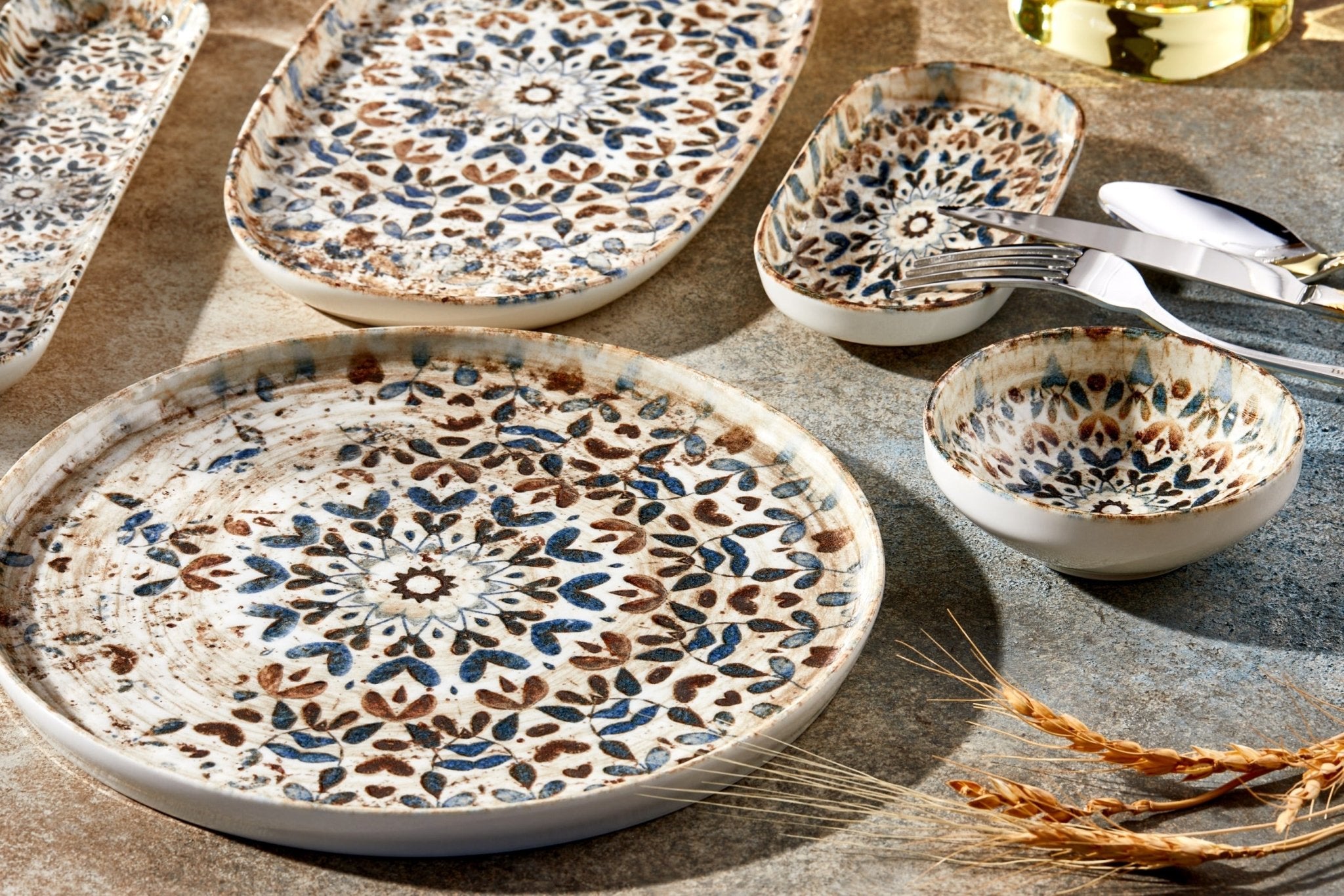 Aztec Deep Plate 25cm (10 inch) Large Serving Bowl - 1200ml Capacity for Soups, Salads, Pasta & Family Meals - Durable Ceramic Dishware for Restaurants, Catering & Home Dining