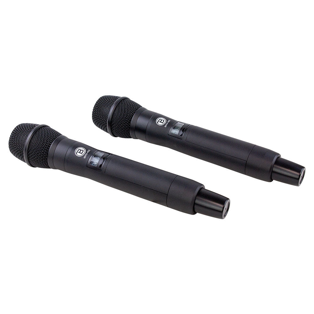 Blastking MHU402 Professional Dual Handheld UHF DSP Wireless Microphone System for Karaoke, Live Performances & Public Speaking - Crystal Clear Audio with Long Range Connectivity