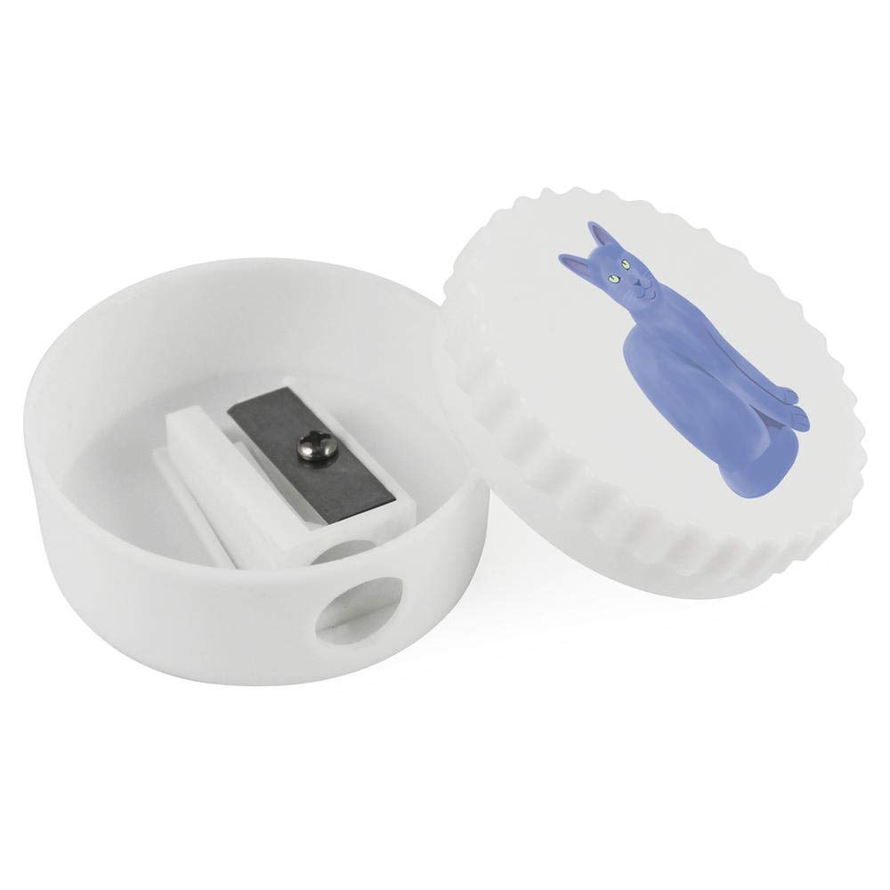 Azeeda 'Blue Cat' Compact Pencil Sharpener - Portable School & Office Supplies for Kids & Adults - Perfect for Classroom, Art Projects & Travel (PS00020772)