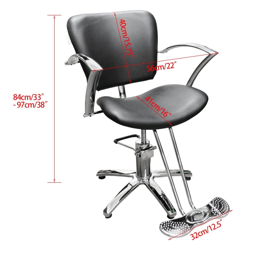 Professional Hydraulic Salon Styling Chair for Hairdressers - Adjustable Height Barber Chair with Footrest - Perfect for Hair Salons, Barber Shops & Home Styling