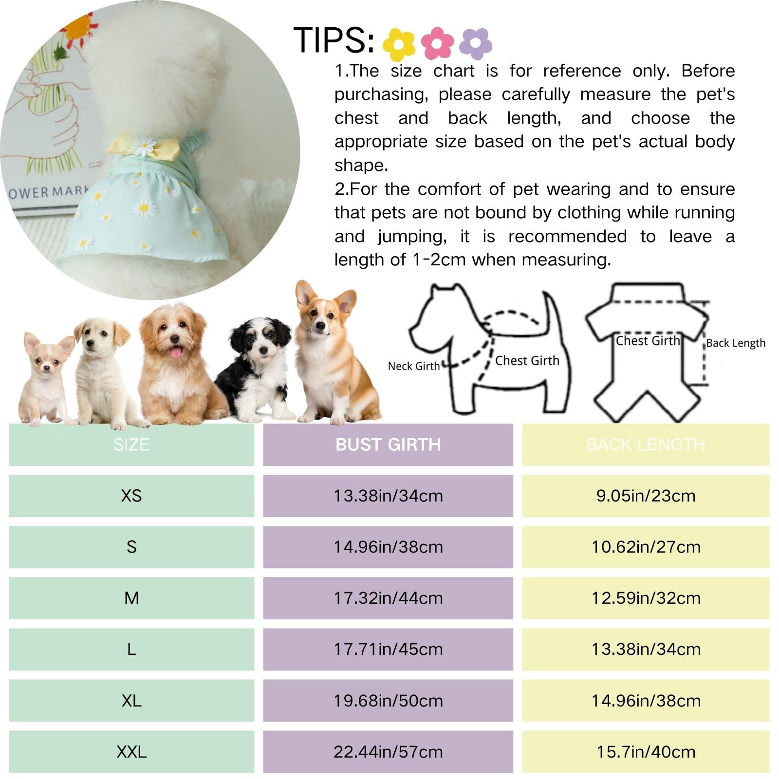 Elegant Princess Small Dog Dress for Spring & Summer - Lightweight Puppy Dresses for Girls - Perfect for Outdoor Walks, Pet Parties & Photo Shoots