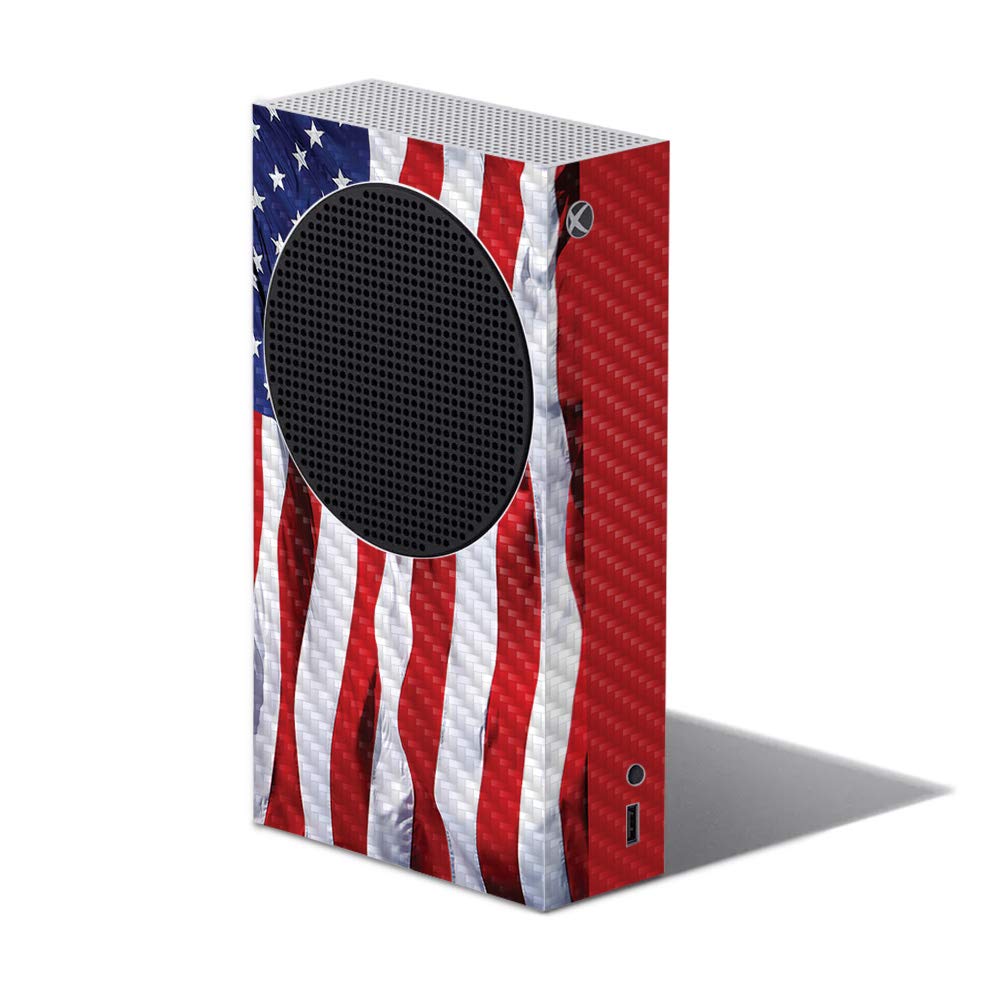 Xbox Series S Carbon Fiber Skin - USA Flag Design | Durable & Easy to Apply for Gaming Protection
