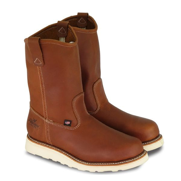Thorogood 804 4205 Steel Toe Pull-On Wellington Work Boots - Waterproof & Slip-Resistant for Construction, Farming & Outdoor Work