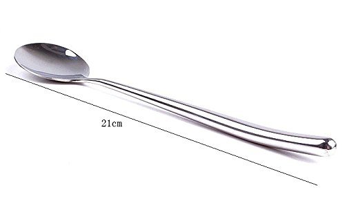 Korean Stainless Steel Long Handle Spoon - 3Pcs Set for Rice, Soup, Iced Tea & Coffee