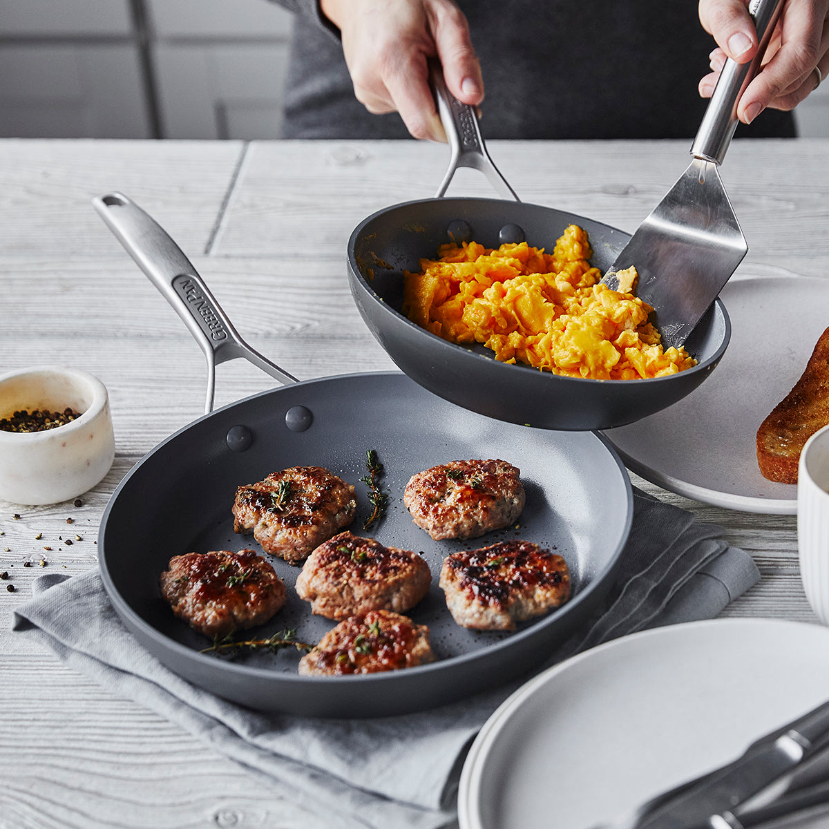Paris Pro Ceramic Nonstick 11-Piece Cookware Set - Oven & Stovetop Safe Pots and Pans for Healthy Cooking | Perfect for Frying, Boiling, Baking & Serving Family Meals