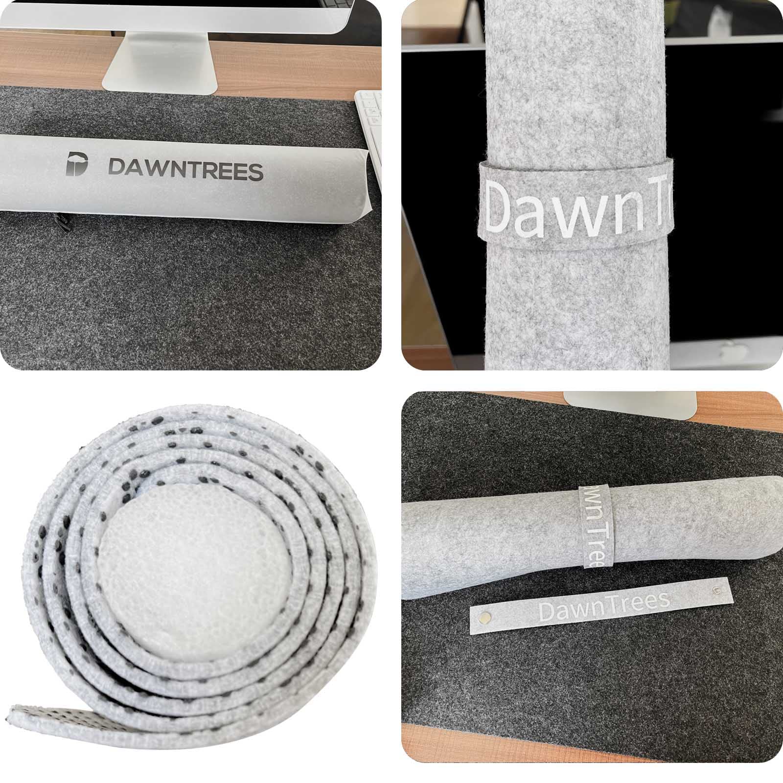 DawnTrees Large Felt Desk Pad & Mouse Mat (35.5x12 Inches) - XL Computer Keyboard Mat, Office Desk Protector for Workstation - Light Gray | Perfect for Home Office, Gaming Setup & Workspace Organization