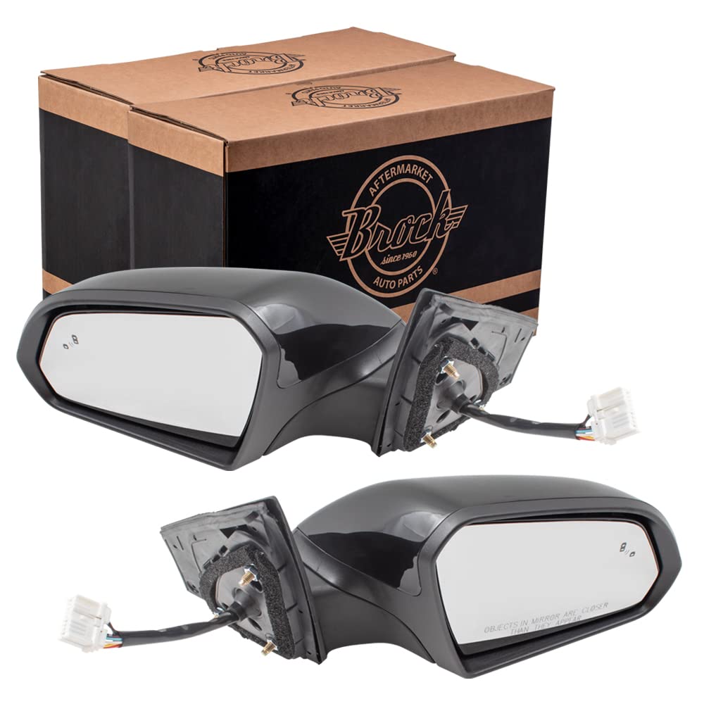Heated Power Side View Mirrors with Turn Signal & Blind Spot Detection - Replacement Pair Set for 2015-2017 Hyundai Sonata (Part# 87610C2020, 87620C2020, HY1320236, HY1321236) - Perfect for Winter Driving & Enhanced Road Safety