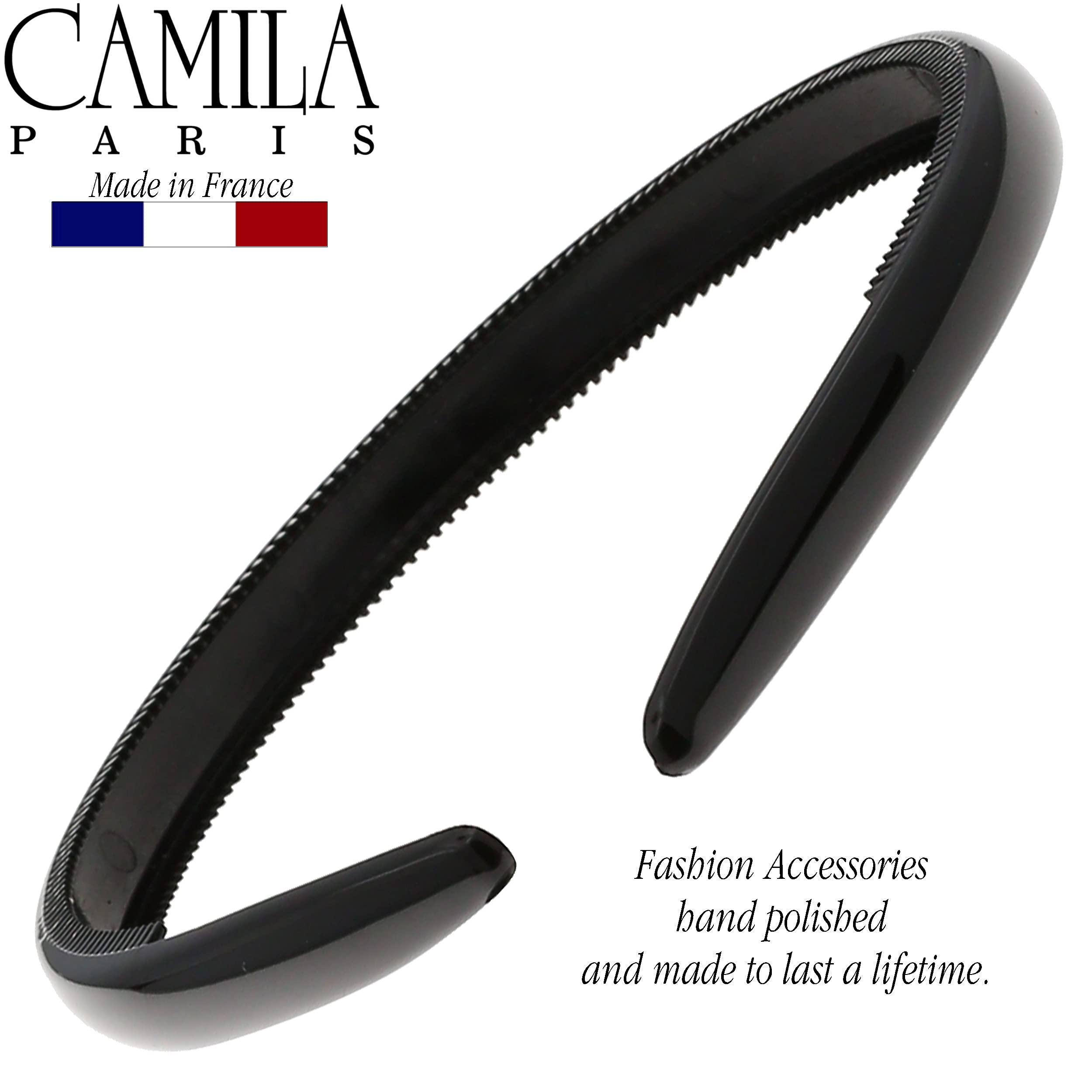 Camila Paris CP3011 French Fashion Headband for Women - Flexible Hairband with Teeth for Strong Hold | No Slip Durable Hair Accessory | Made in France with Cellulose | Perfect for Workouts, Office & Everyday Styling