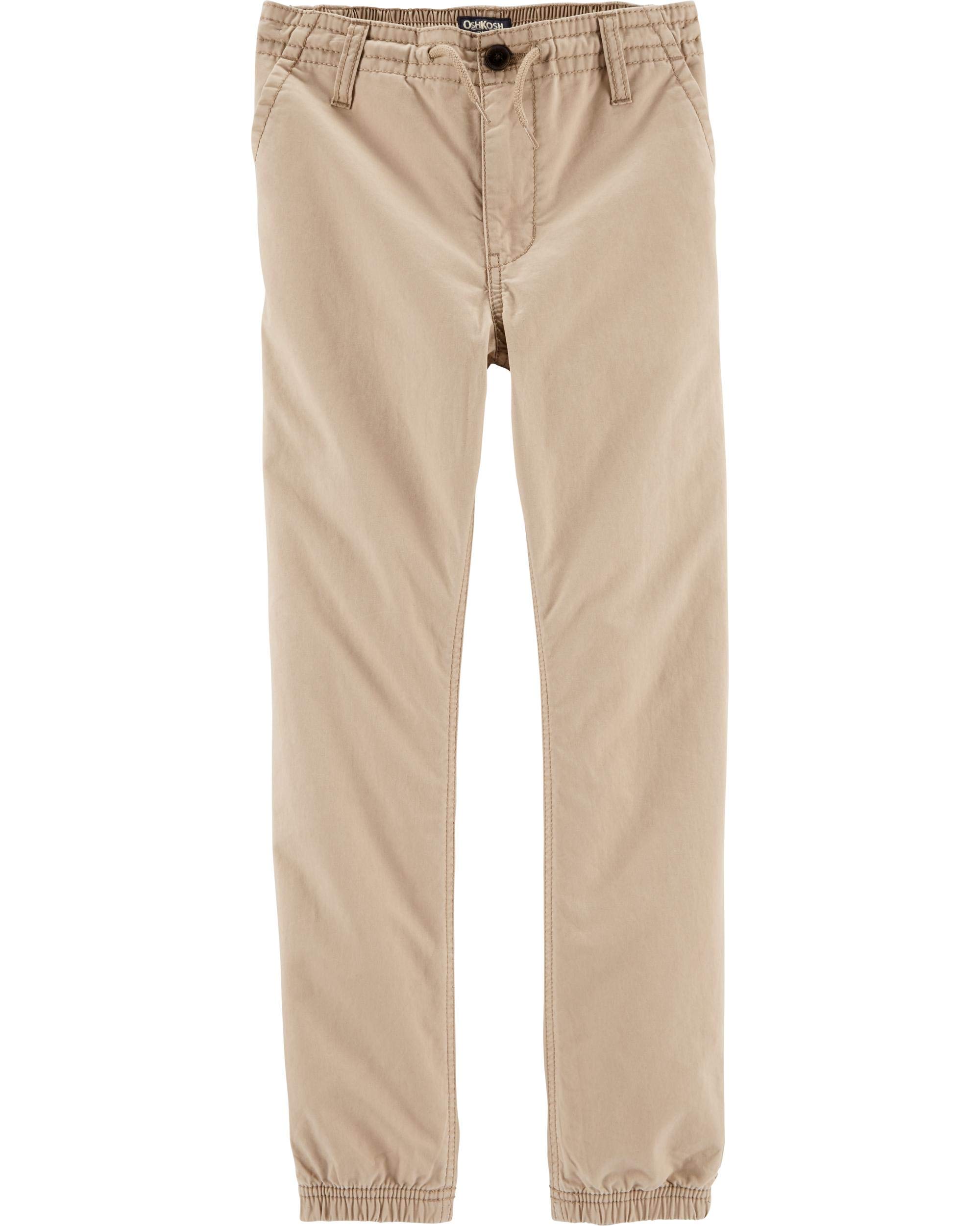 OSHKOSH Boys' Twill Joggers - Comfortable Pull-on Pants for Play & School