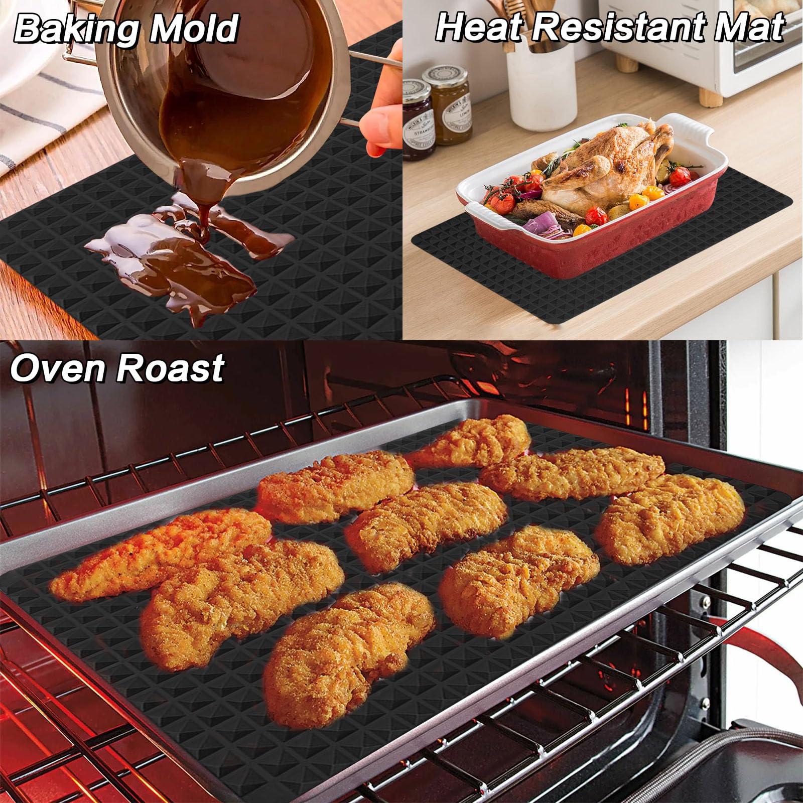 Non-Stick Silicone Baking Mats (2 Pack, 16