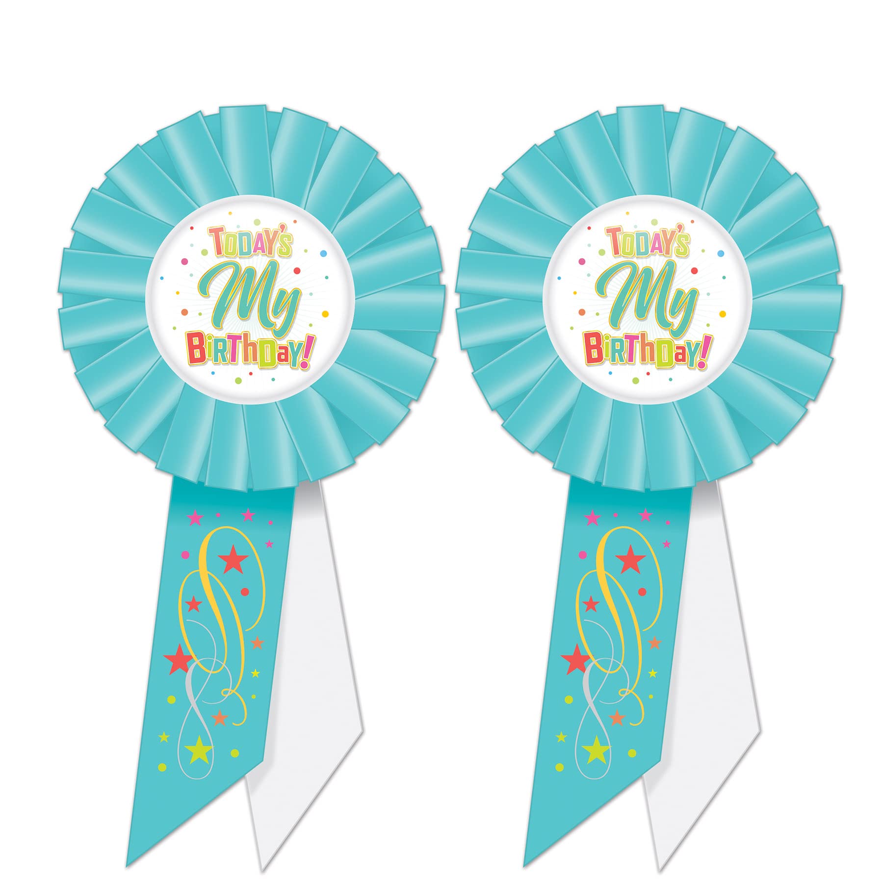 Birthday Rosette Sash Pack of 2 - Premium Party Decorations for Birthday Celebrations, Anniversaries & Special Events
