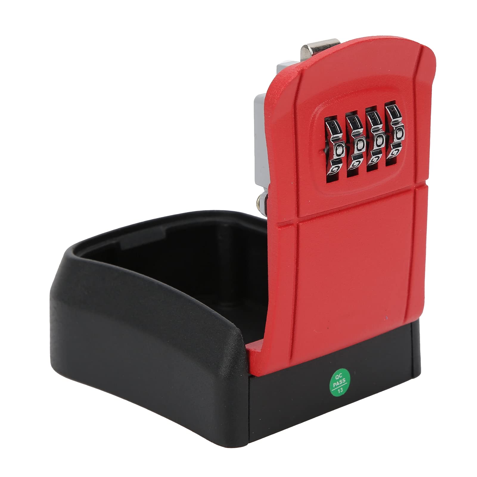 Wall-Mounted Key Lock Box - 4-Digit Combination Outdoor Key Storage Safe for Home, Office & Guests - Secure Key Holder for Spare Keys (Red) - Perfect for Vacation Rentals, Airbnb & Front Door Security