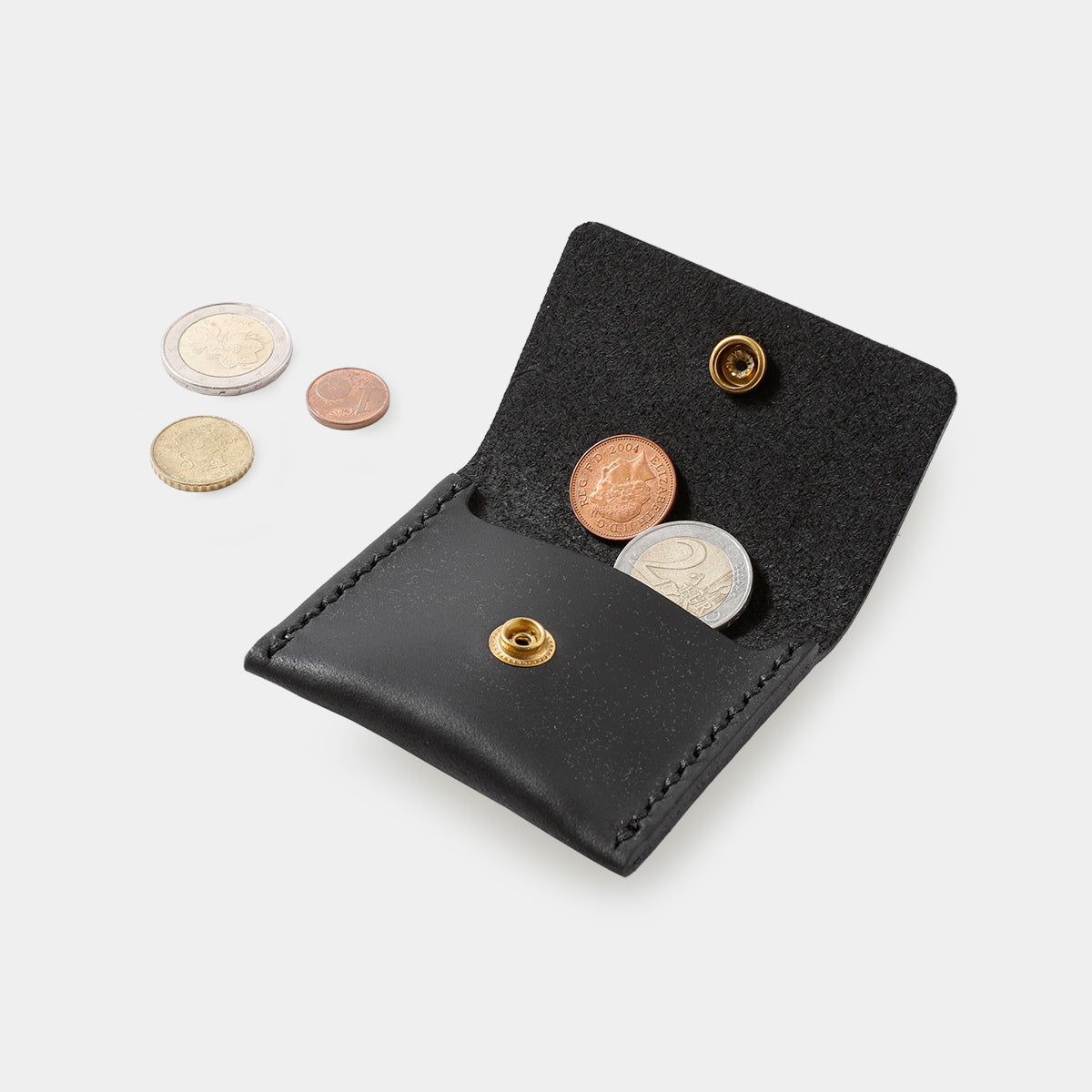 Premium TRAVELER'S COMPANY Leather Coin Wallet - Slim RFID-Blocking Travel Money Organizer (Black) | Perfect for International Trips, Daily Commute & Minimalist Wallets