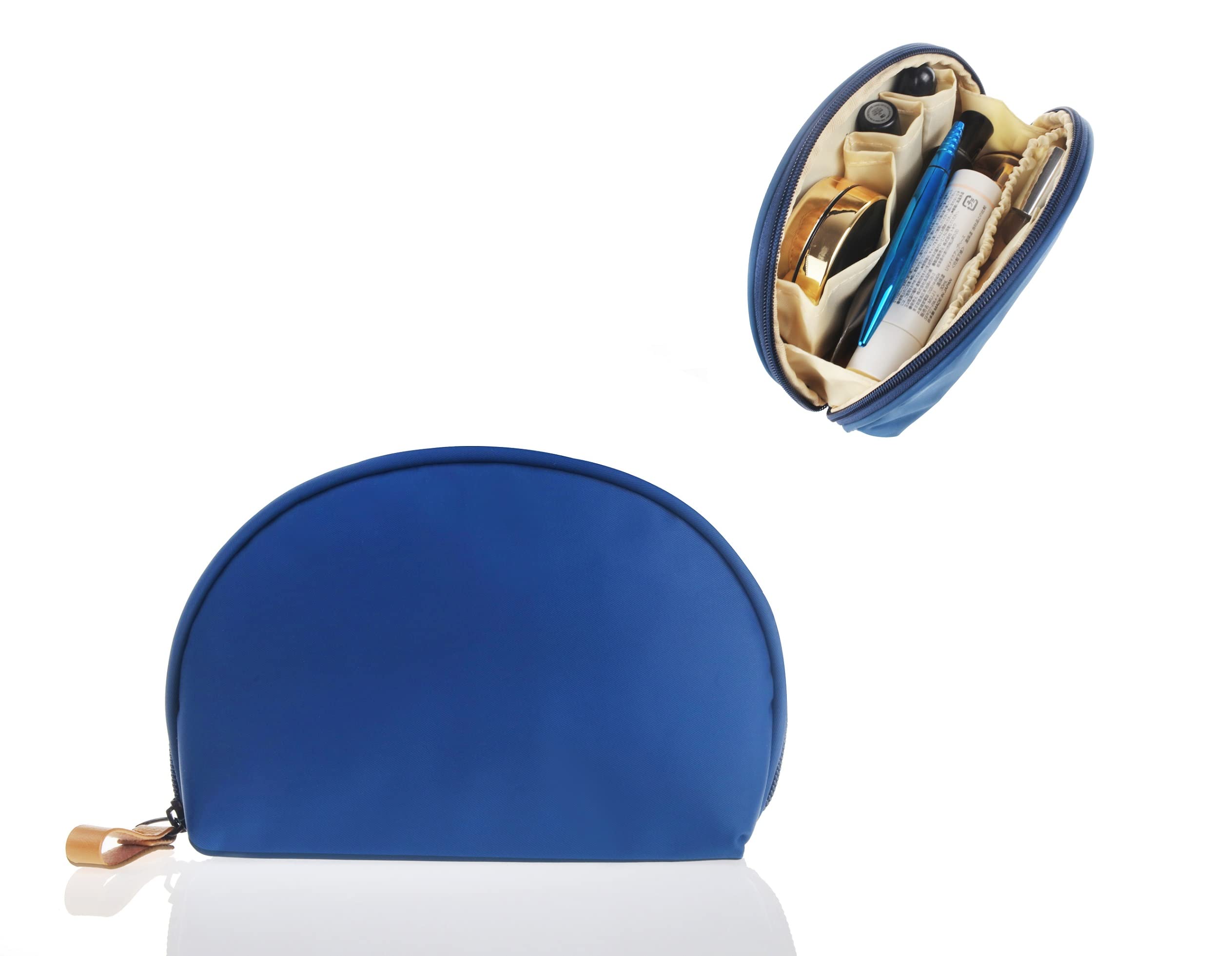 Waterproof Small Makeup Bag for Women - Portable Travel Cosmetic Pouch, Nylon Organizer for Purse (Blue) | Perfect for Gym, Vacation & Everyday Essentials