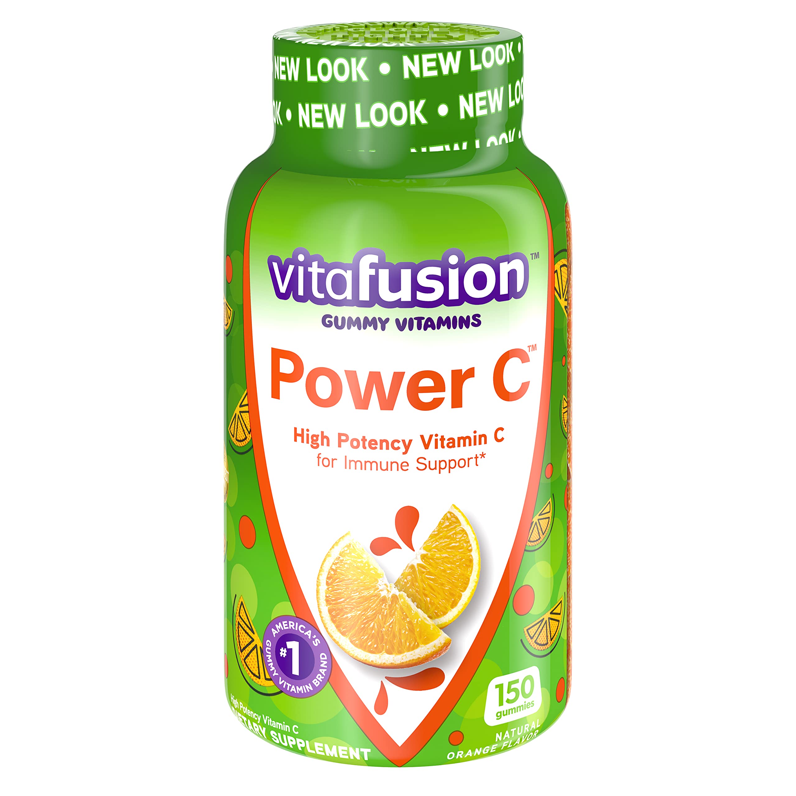 Vitafusion Power C Gummy Vitamins - 150 Count, Immune Support & Antioxidant Boost - Delicious Orange Flavor Chewable Vitamin C Supplement for Adults & Kids - Perfect for Daily Wellness, Cold Season & Immune Defense