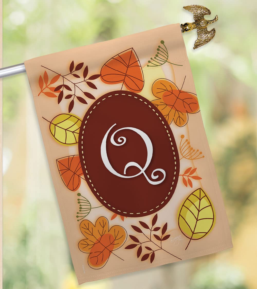 Autumn Q Initial Fall House Flag Set 28x40 - Harvest Decor for Porch & Yard