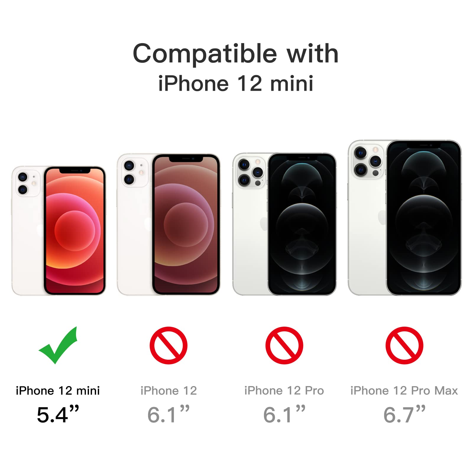 JETech 5-in-1 iPhone 12 Mini Case (5.4-Inch) with 2-Pack Screen Protector & 2-Pack Camera Lens Protector - Full Coverage Tempered Glass, Shockproof Bumper Phone Cover (Rose Gold) - Perfect for Daily Use, Travel & Outdoor Activities