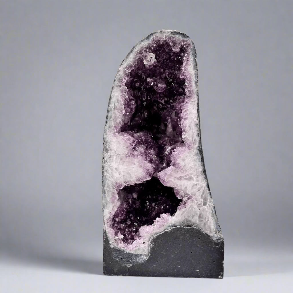 Natural Amethyst Geode Cathedral from Brazil - 19 to 63 lbs | Large Purple Crystal Cluster for Home Decor, Meditation & Healing | Perfect for Living Room, Office or Spiritual Space