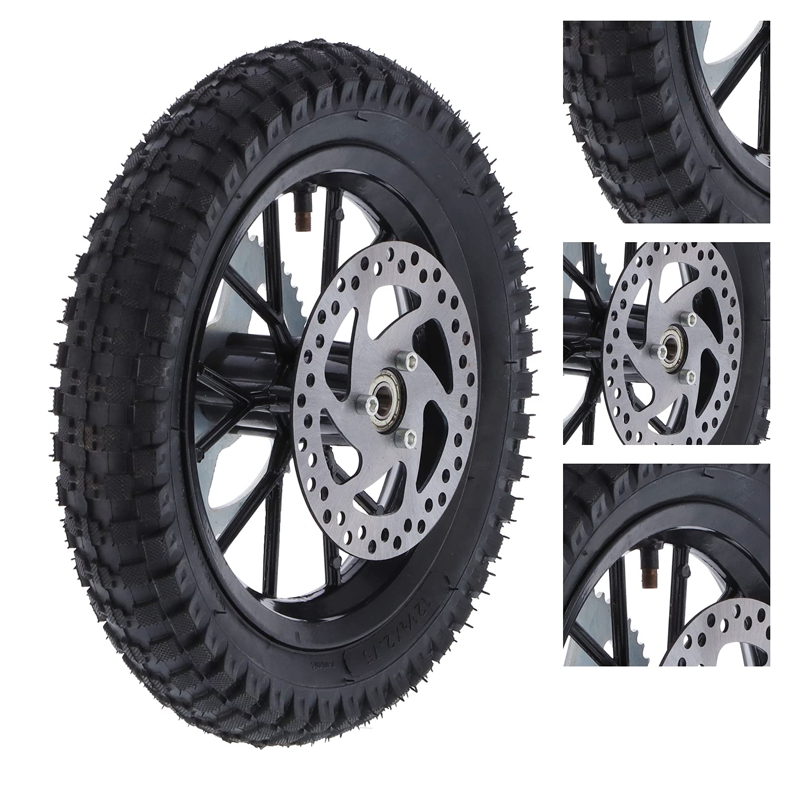 Akozon 12.5 x 2.75 Inch Mini Pocket Bike Rear Wheel Replacement for Coolster 2 Stroke Mini Dirt Bike QG-50 - Perfect for Off-Road Racing, Backyard Riding & Youth Motocross