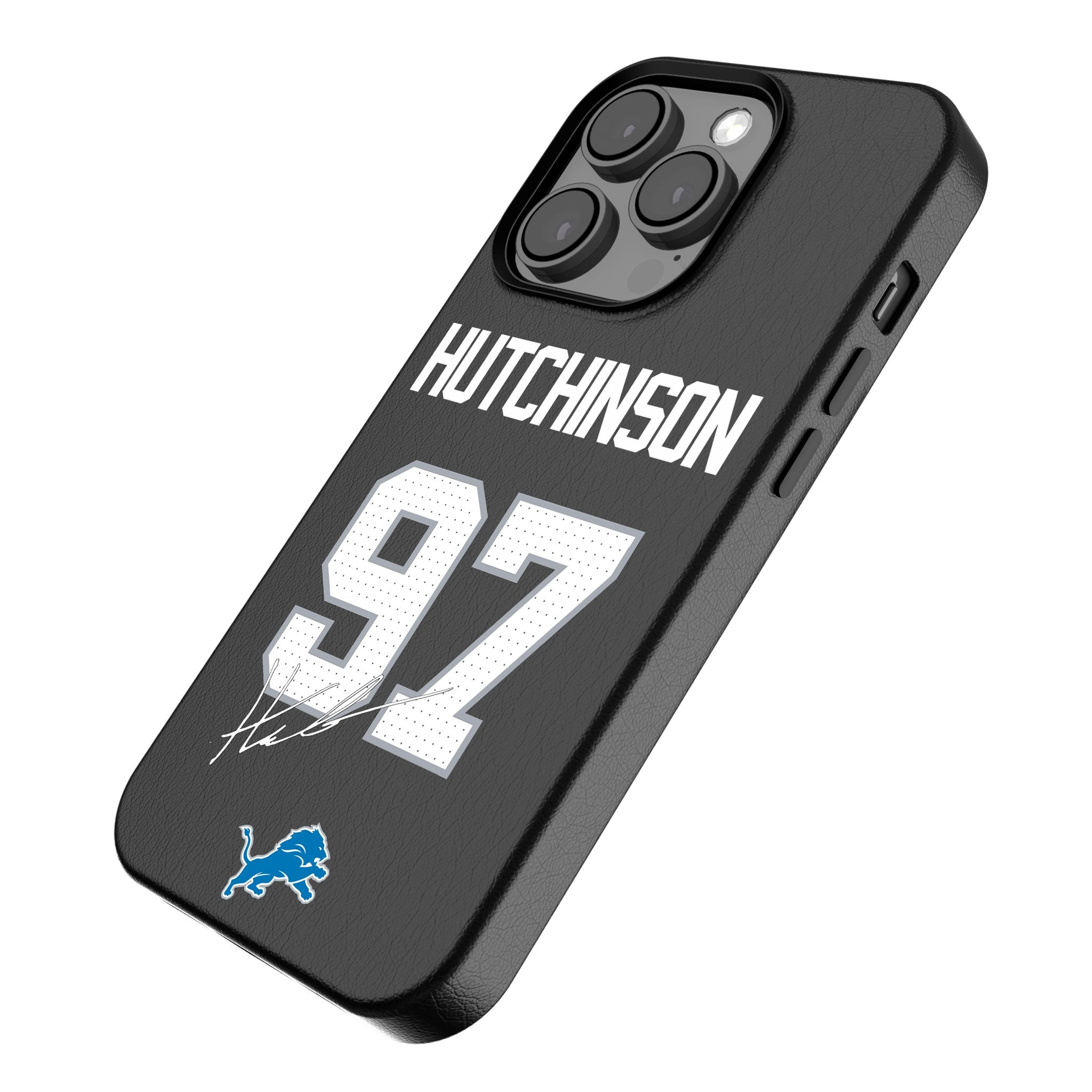 Aidan Hutchinson Detroit Lions 97 MagSafe Compatible Phone Case for iPhone 14/13/12 Pro Max - Durable Protective Cover for Football Fans, Game Day & Everyday Use