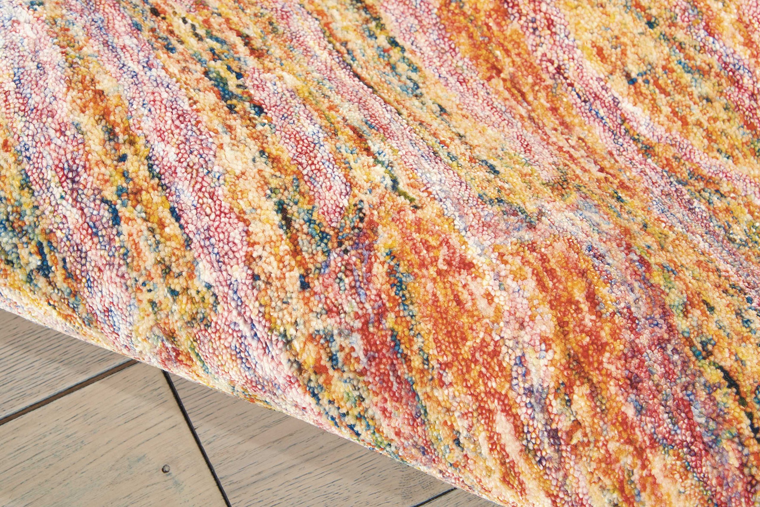 Nourison Gemstone Solid Fire Opal 8x10 Area Rug - Non-Shedding, Easy to Clean, Soft & Durable - Perfect for Living Room, Bedroom, Dining Room & Kitchen Decor