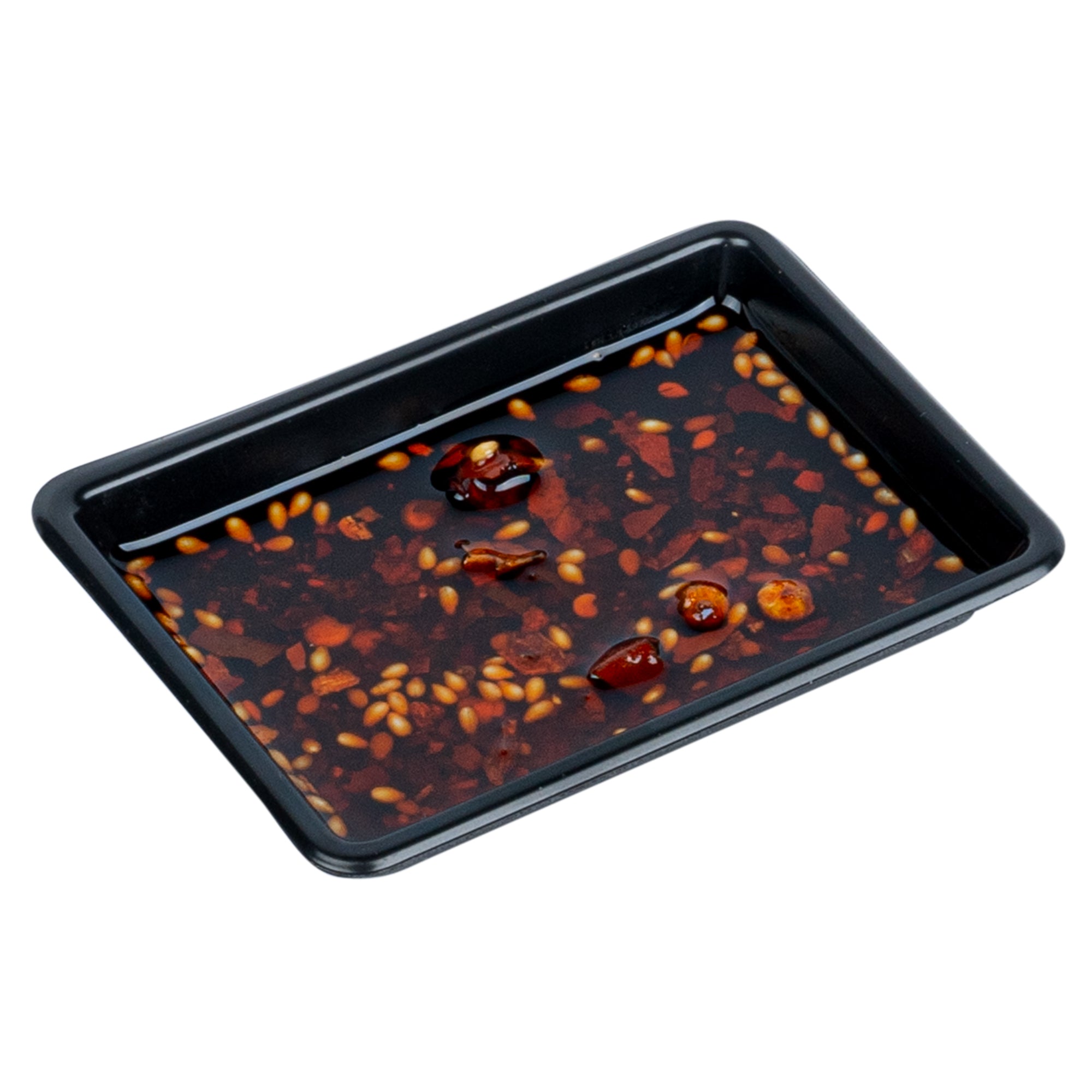 Bento Tek 1 oz Rectangle Black Plastic Sauce Dish - 3 x 2.25 Inches - 100 Count Bulk Pack - Perfect for Sushi, Condiments, Dipping Sauces & Meal Prep Containers