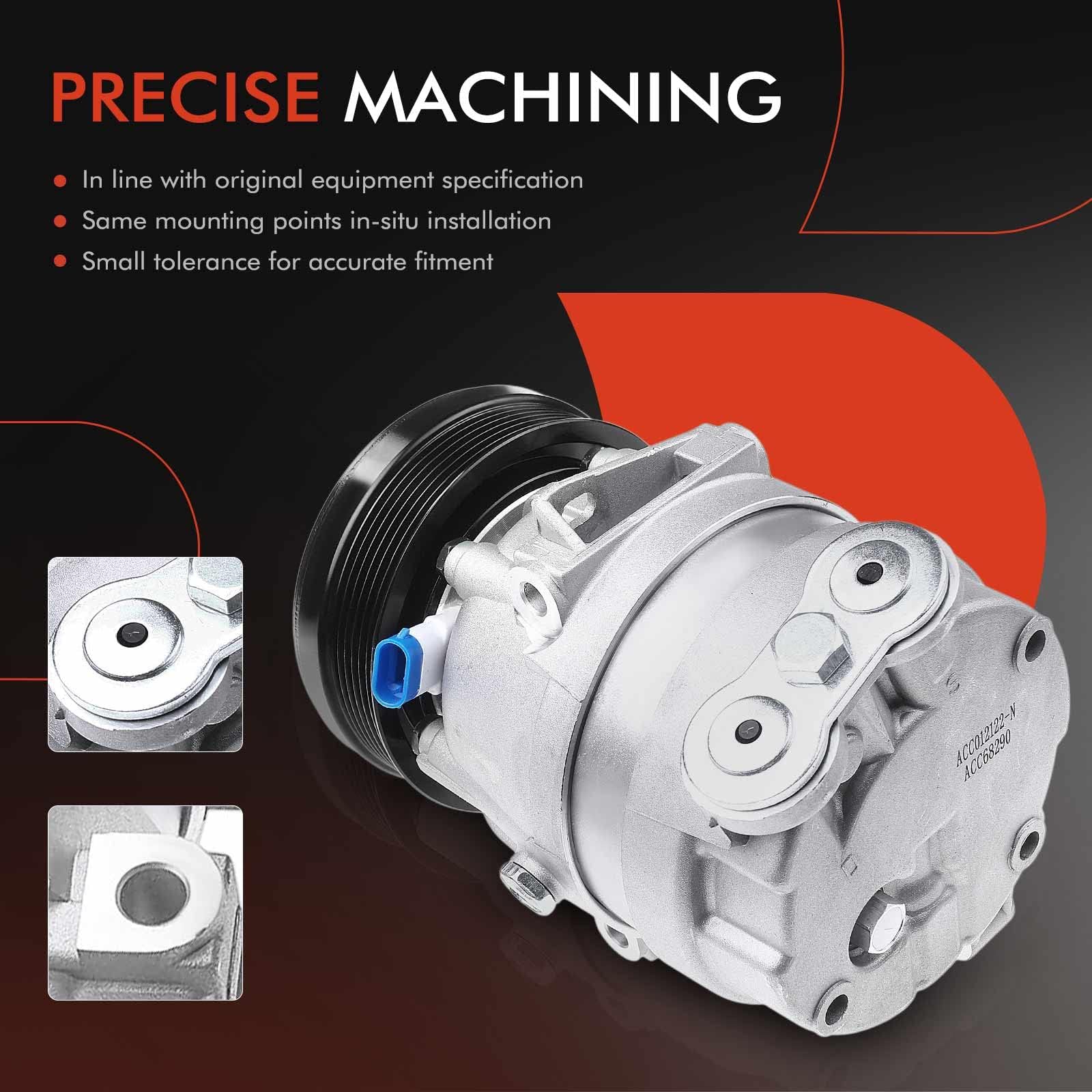 Premium AC Compressor with Clutch for 1998-2002 Chevrolet Prizm 1.8L - High Performance Replacement Part for Smooth Cooling in Hot Weather