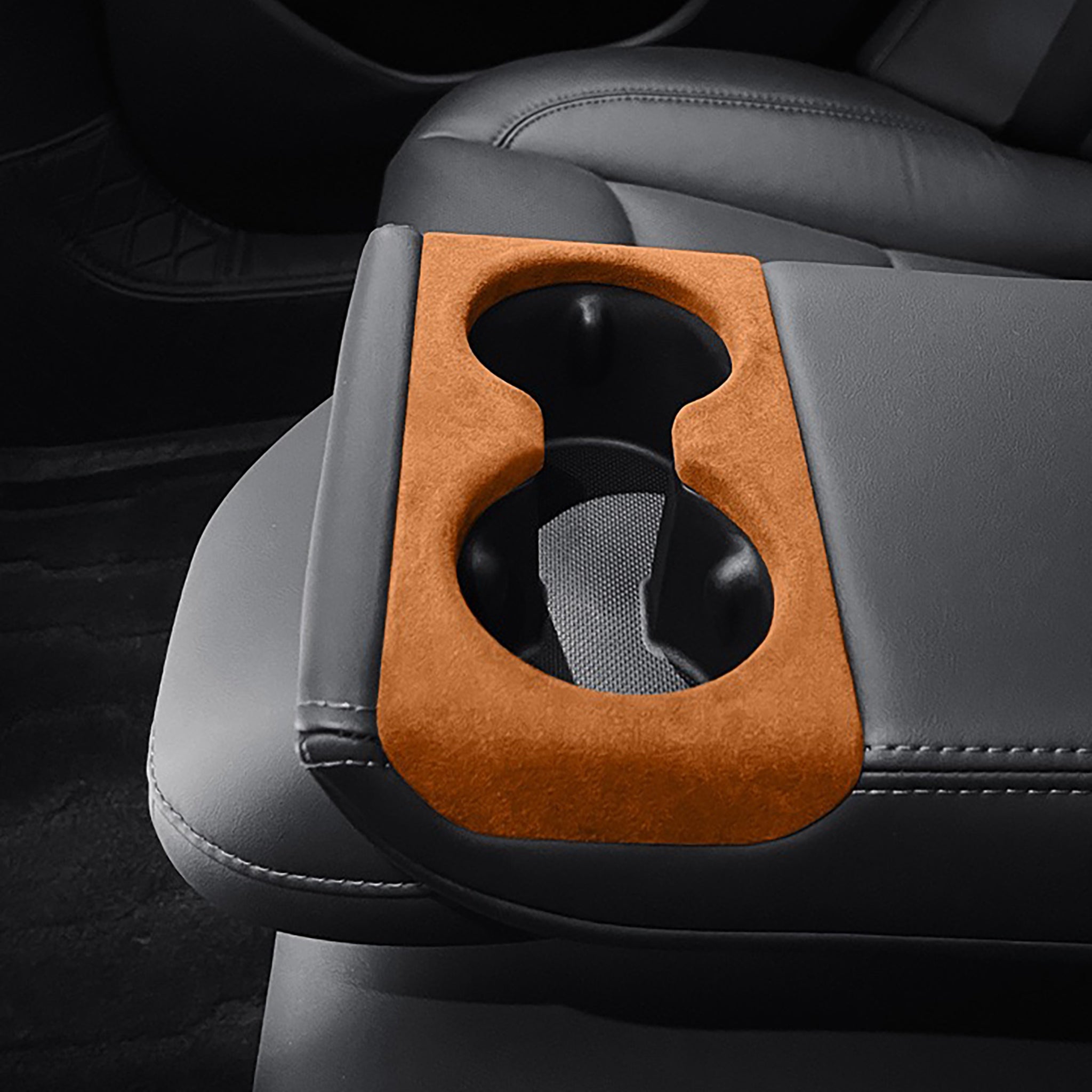Tesla Alcantara Cup Holder Cover for 2024+ Model 3 Highland - Premium Interior Accessory for Car Organization & Luxury Upgrade | Perfect for Daily Commute, Road Trips & Protecting Your Tesla's Interior