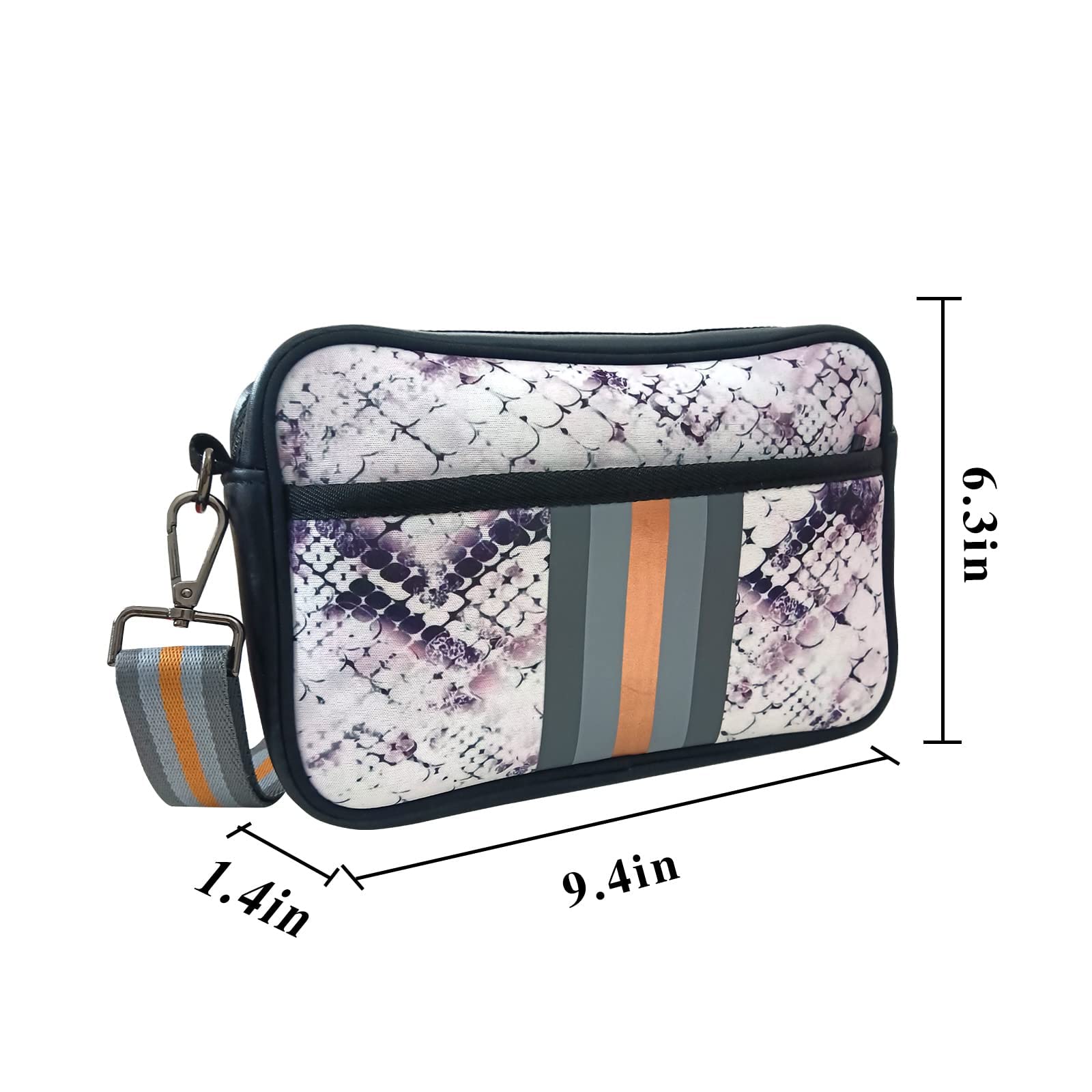 Neoprene Crossbody Bag for Women - Waterproof Messenger Tote by NIDOOT - Perfect for Travel, Work & Gym Essentials (Black)