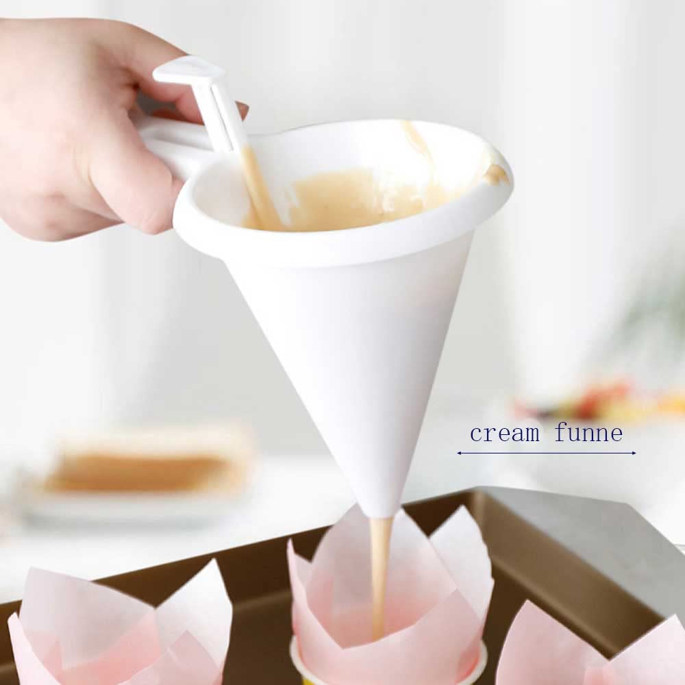 **Pancake Batter Dispenser - Handheld Funnel Dispenser for Buttercream Frosting & Chocolate - Perfect for Baking, Pancakes, Cupcakes & DIY Desserts**