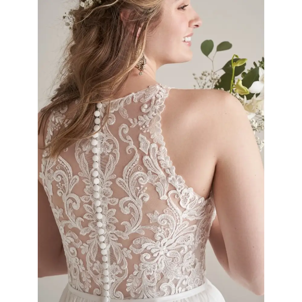 Tasha by Rebecca Ingram Wedding Dress | Elegant A-Line Lace Gown for Brides | Perfect for Church, Beach & Destination Weddings