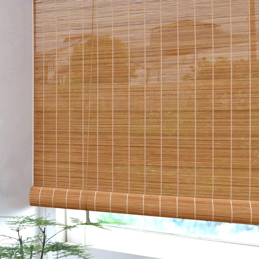XIAOJIEJIE Bamboo Sunshade Curtains - Oversized Roller Blinds for Windows, Room Dividers & Decorative Sunscreen | Perfect for Retro Balcony, Living Room & Patio Privacy