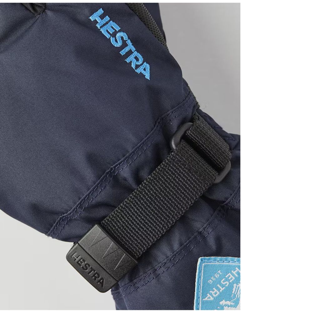 Hestra Czone Kids Ski Gloves - Waterproof & Warm Winter Gloves for Boys & Girls (Navy/Sky Blue) - Perfect for Skiing, Snowboarding & Outdoor Winter Activities