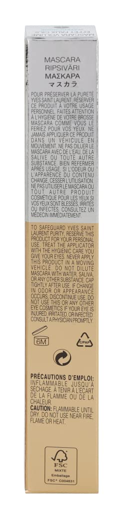 YSL Volume Effet Faux Cils Waterproof Mascara - #1 Charcoal Black (6.9ml/0.23oz) - Lengthening & Volumizing Waterproof Mascara for Dramatic Lashes | Perfect for Parties, Weddings & Everyday Glam