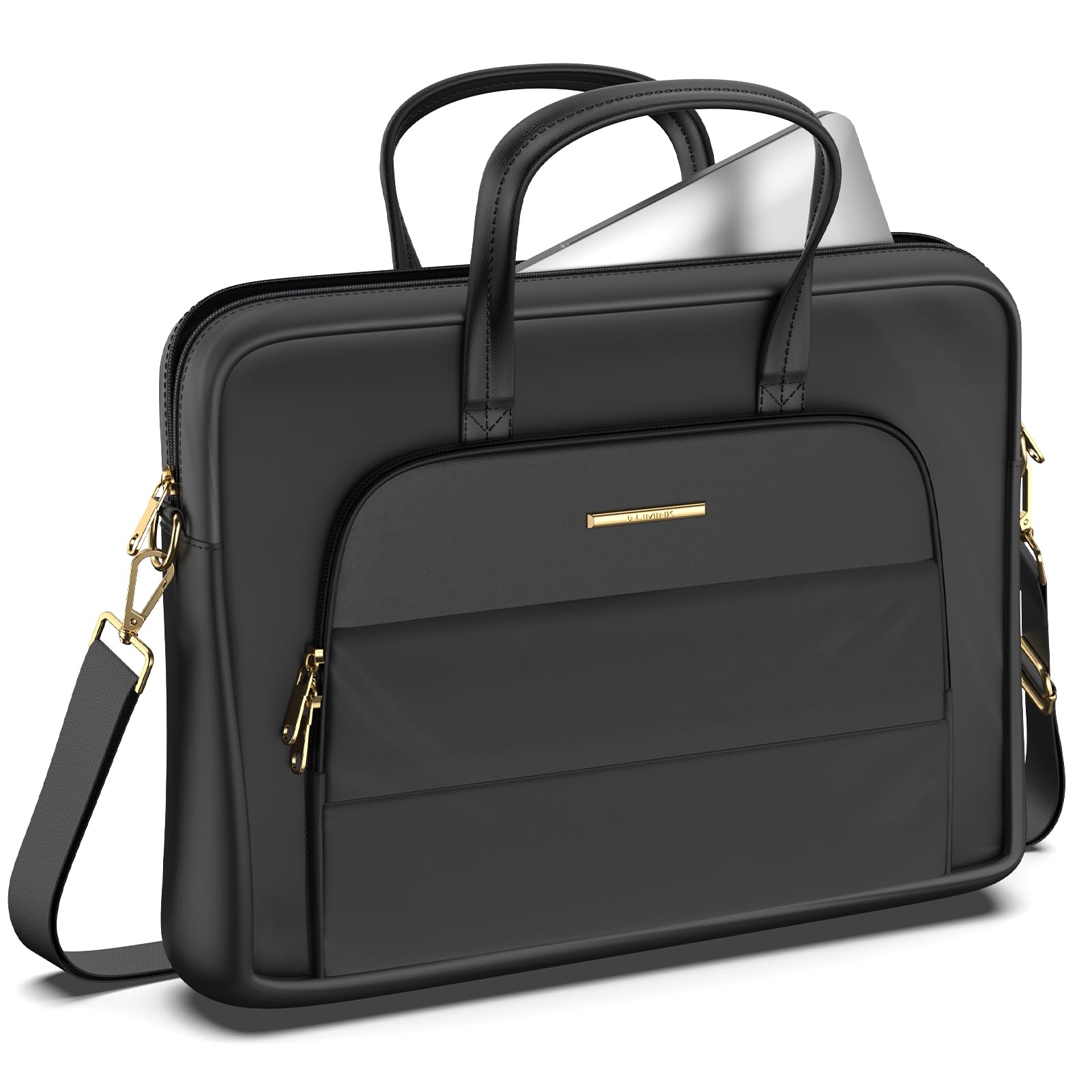 LIMINK Nylon Laptop Bag with LK14 Dual Monitor Stand for 13-16 Inch Laptops - Portable Freestanding Monitor Extender with Kickstand for Windows & MacOS - Perfect for Office, Travel & Remote Work