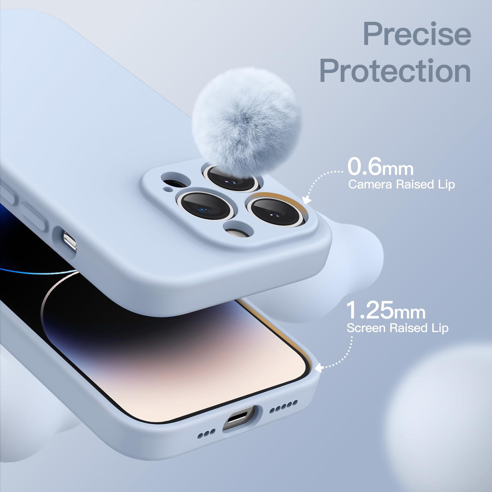JETech Magnetic Silicone Case for iPhone 14 Pro 6.1-Inch - Slim Fit, MagSafe Compatible, Full Camera Protection, Shockproof & Scratch Resistant Cover (Light Blue) | Perfect for Everyday Use, Travel & Wireless Charging
