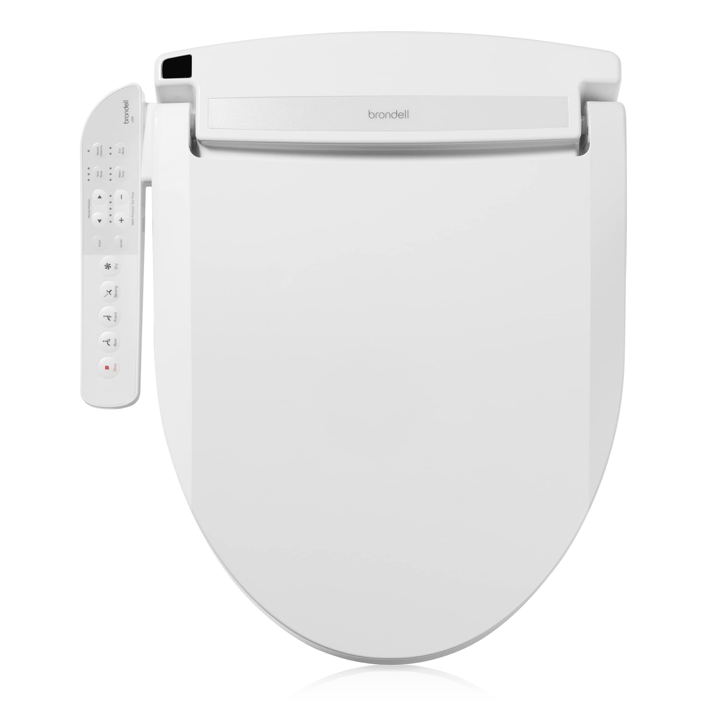 Brondell LE89 Swash Electronic Bidet Seat for Elongated Toilets - White | Side Arm Control, Warm Air Dryer, Strong Wash Mode, Stainless Steel Nozzle, Nightlight | Easy Installation | Perfect for Modern Bathrooms & Luxury Home Upgrades