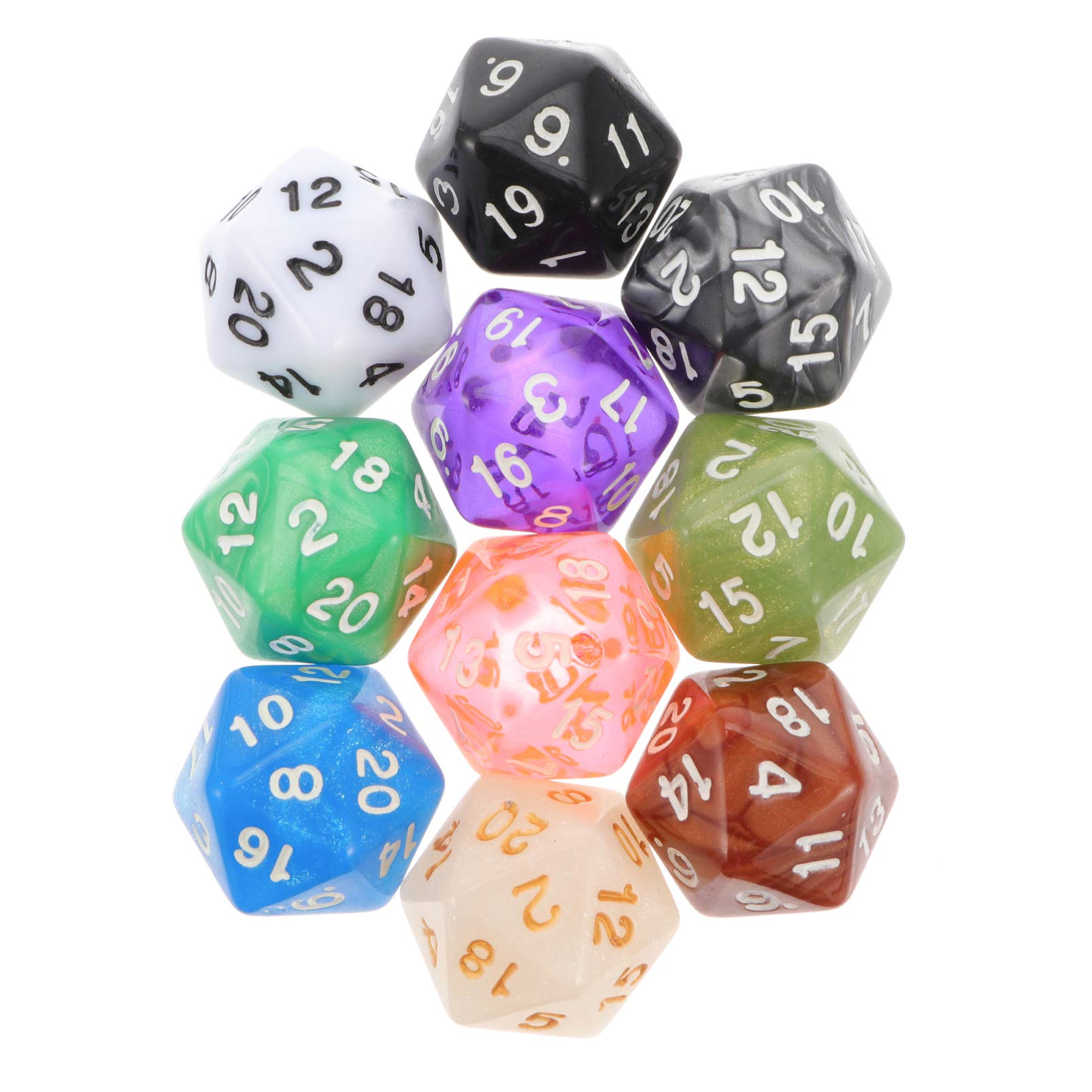 TOYANDONA 10-Piece Resin Dice Molds Set - 20-Sided D&D Game Dice, Educational Puzzle Toys & DIY Craft Supplies for Tabletop RPG, Board Games, and STEM Learning Activities