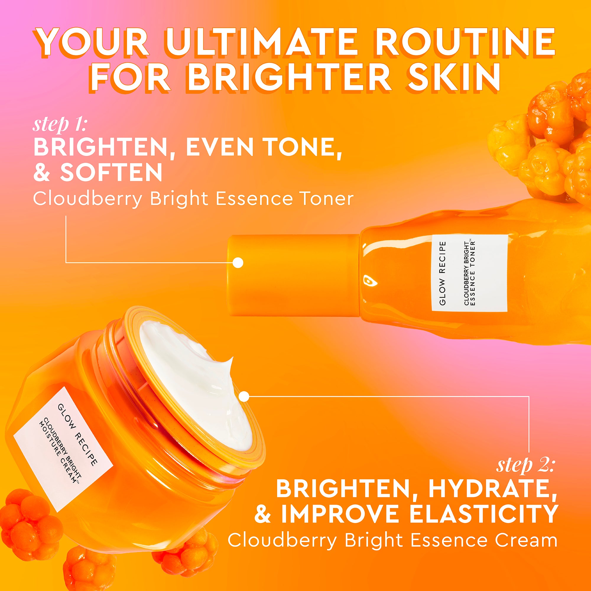 Cloudberry Bright Refillable Moisture Cream - Hydrating Face Moisturizer for Dry Skin | Vegan & Cruelty-Free Skincare | Perfect for Daily Use & Night Routine