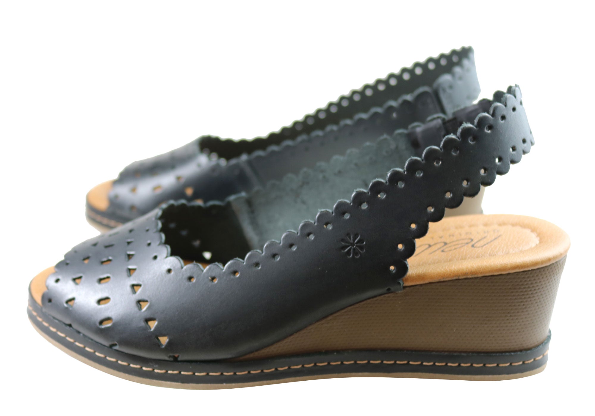 Emberly Women's Leather Wedge Sandals - Handmade in Brazil - Comfortable Summer Shoes for Beach, Vacation & Casual Outfits