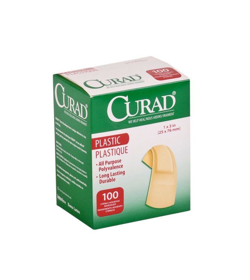 CURAD Plastic Adhesive Bandages 100 Count - Breathable, Flexible & Waterproof First Aid Bandages for Cuts, Scrapes & Wounds - Ideal for Home, Office & Travel First Aid Kits