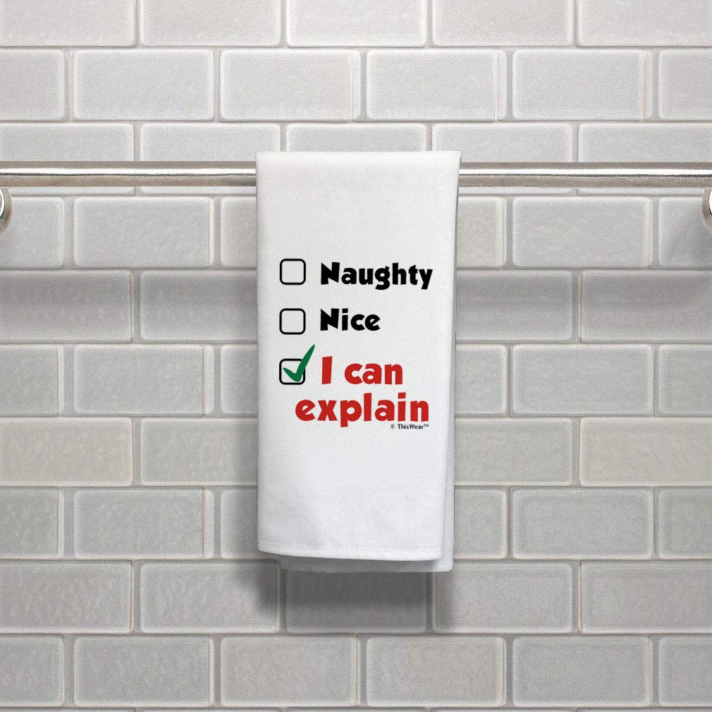 Funny Christmas Kitchen Tea Towel - Naughty Nice Santa's List Design - Holiday Decor & Xmas Gifts for Home, Party & Festive Decorations