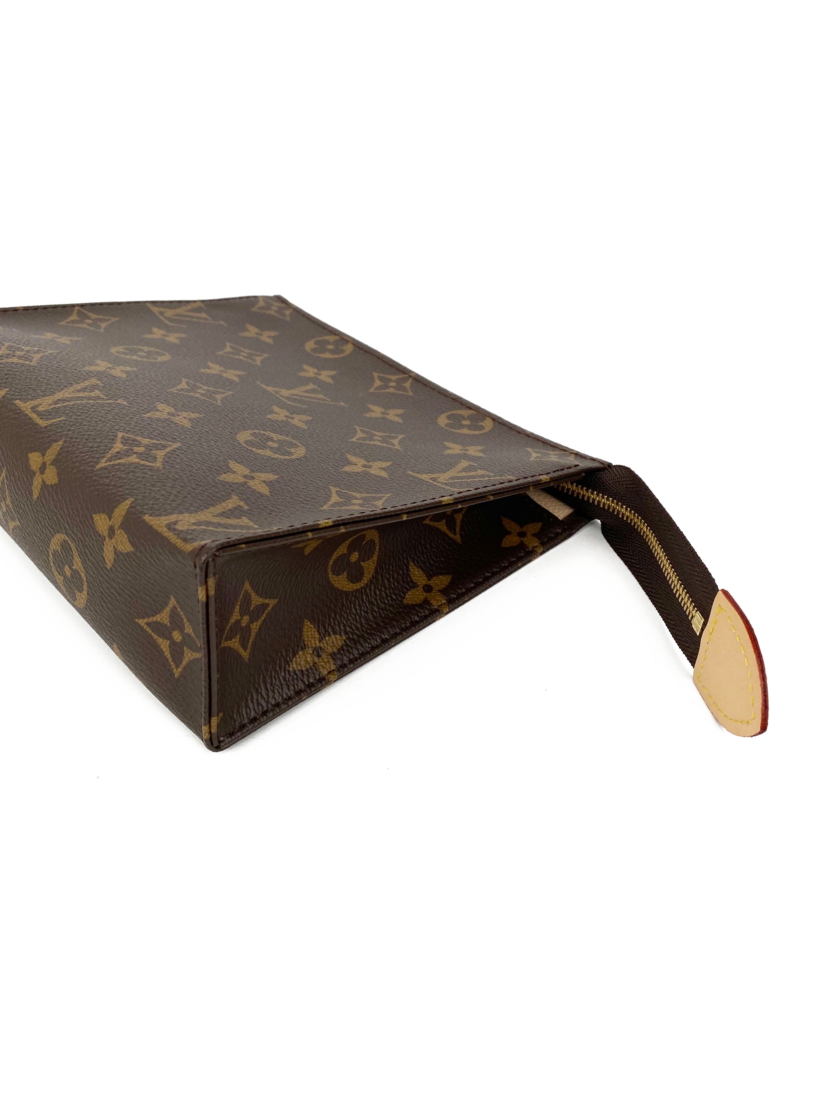 Authentic Louis Vuitton Monogram Toiletry Pouch 19 - Travel Cosmetic Bag & Makeup Organizer for Women | Perfect for Weekend Getaways & Airplane Essentials