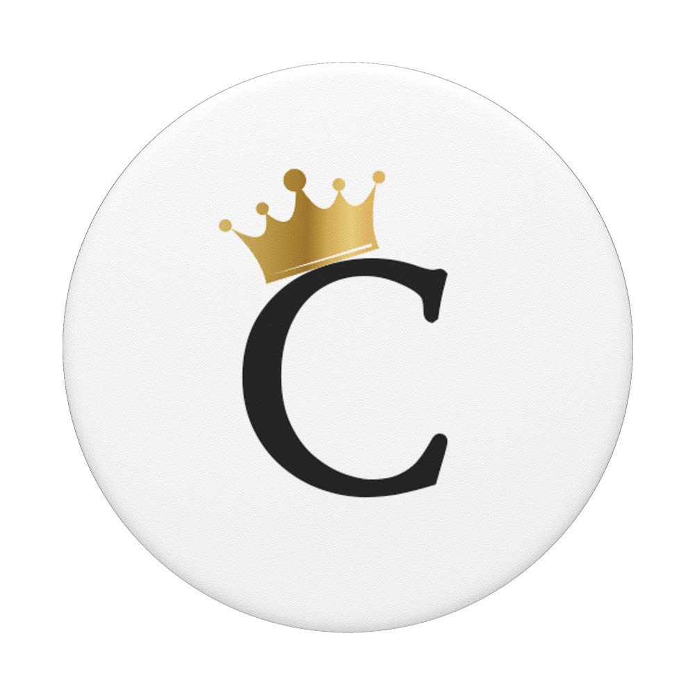 Gold Letter C Monogram PopSockets PopGrip - Swappable Phone Grip for iPhone, Samsung & Tablets - Perfect for Everyday Use, Travel & Selfies