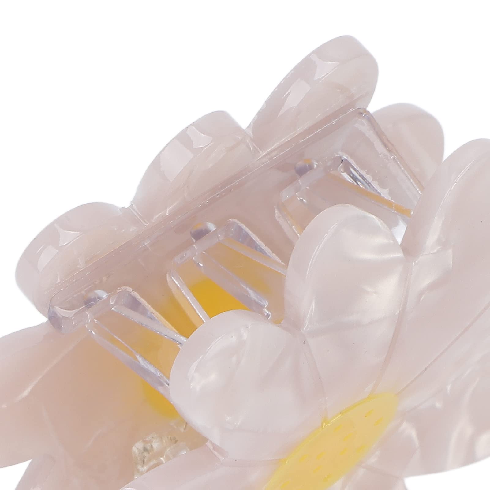 Strong Grip Flower Hair Claw Clip with Clenched Teeth - Anti-Slip Hair Clips for Women, White Daisy Design - Perfect for Daily Use, Workouts & Updos