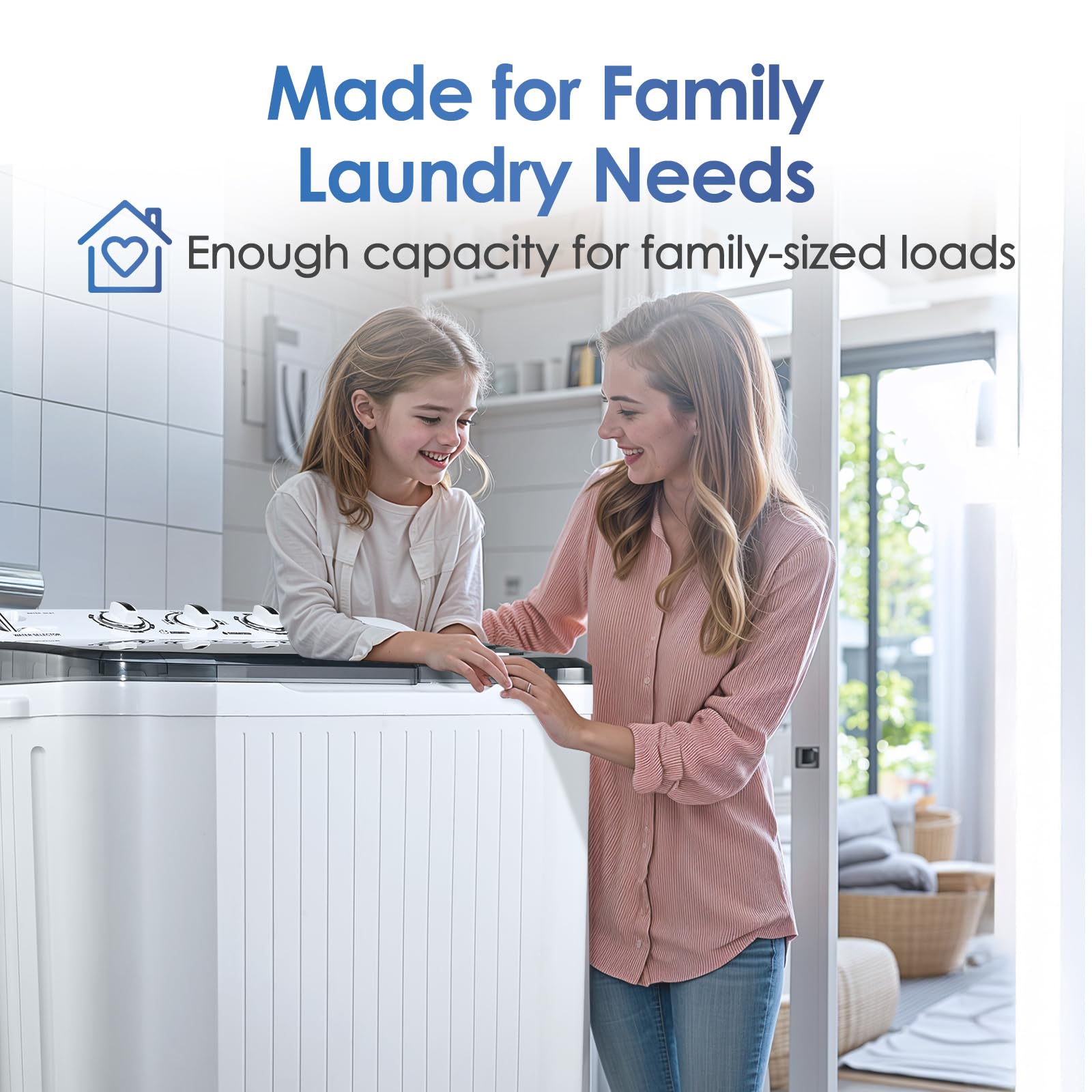 Portable Twin Tub Washing Machine - 28 Lbs Capacity (18 Lbs Washer + 10 Lbs Spinner) Compact Laundry Washer Dryer Combo for Apartments, Dorms, RVs & Camping - Perfect for Small Spaces, Travel & Off-Grid Living