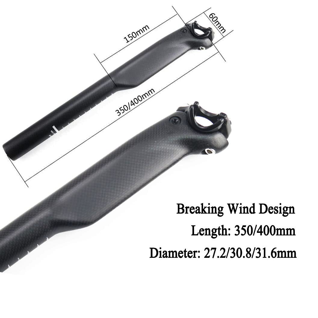 RXL SL Carbon Fiber Bicycle Seatpost - Lightweight MTB/Road Bike Seat Post 27.2/30.8/31.6mm with 25mm Offset - 3K Matte & Glossy Finish - Perfect for Racing, Commuting & Mountain Biking