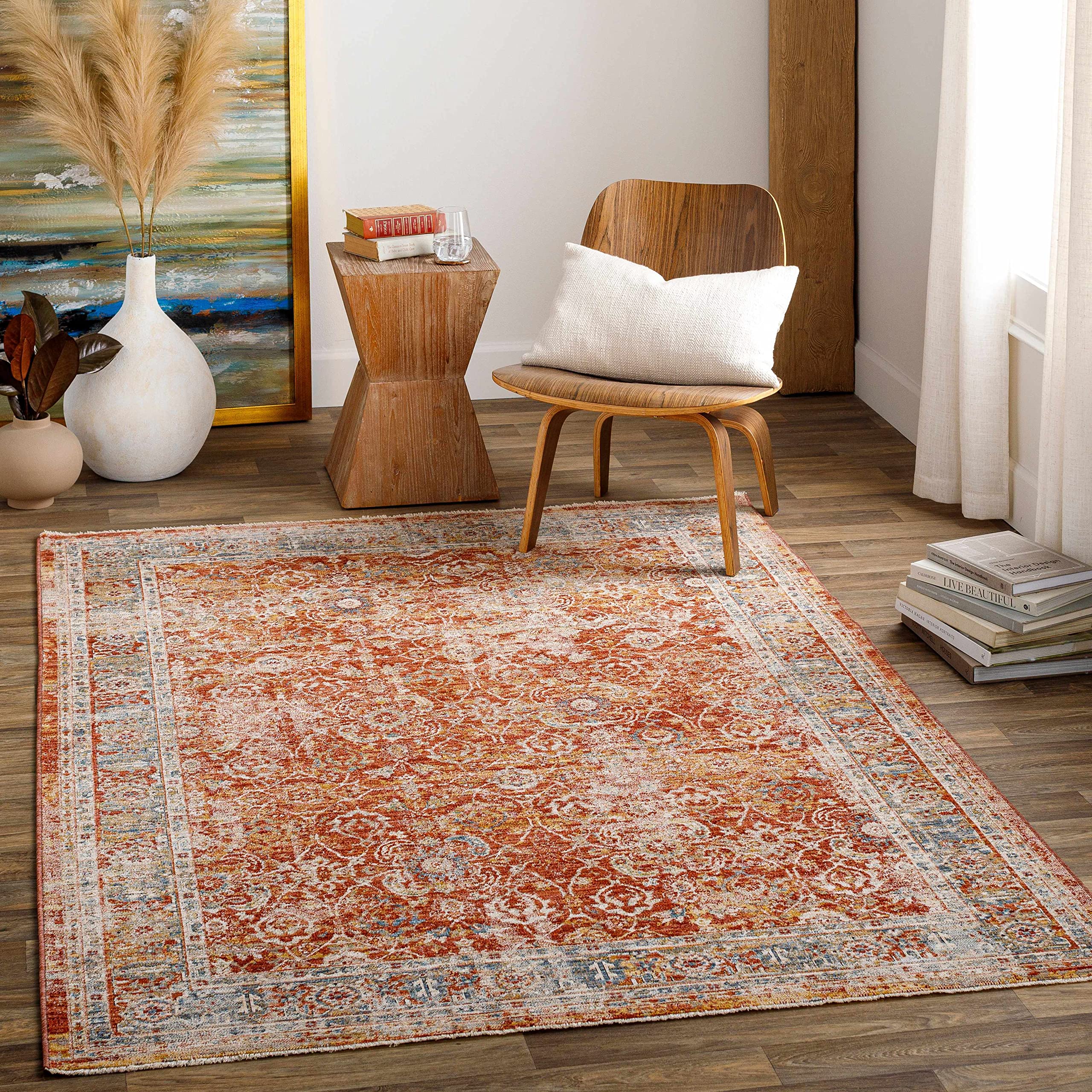 Hauteloom Magatos Traditional Area Rug for Living Room & Bedroom - Black, Purple, Red - 2'7