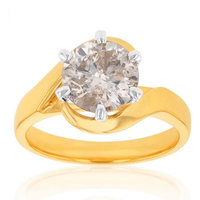 18ct Yellow Gold 2.00 Carat Australian Diamond Solitaire Engagement Ring for Women - Perfect for Proposals, Weddings & Anniversaries